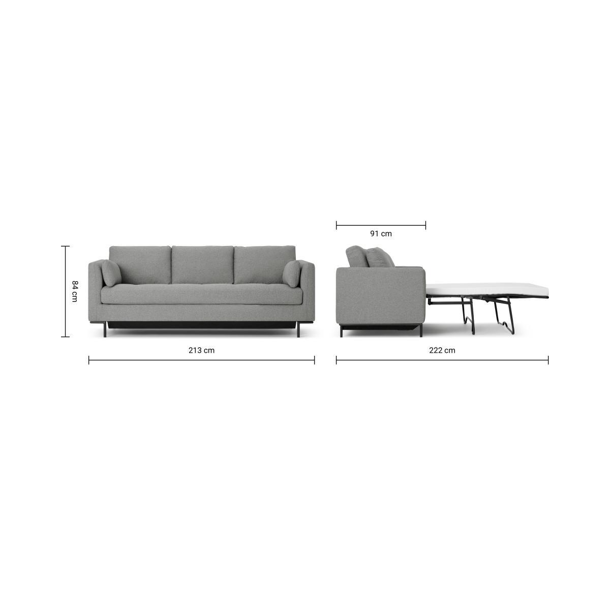Harlow 3 Seater Sofa Bed, Mountain Grey – image 11