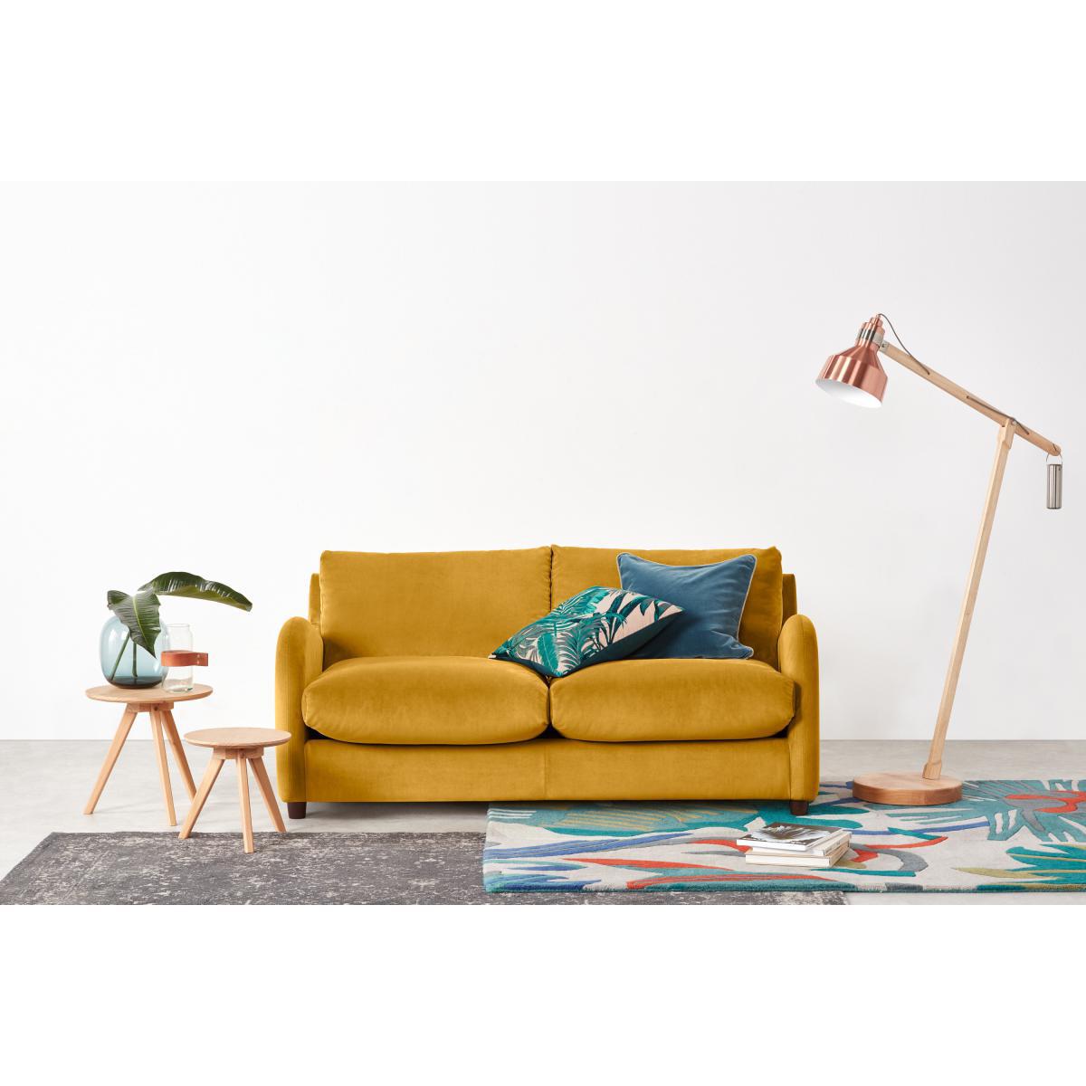 Sofia 2 Seater Sofa Bed, Plush Tumeric Velvet – image 4