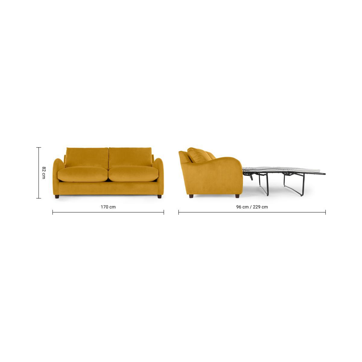 Sofia 2 Seater Sofa Bed, Plush Tumeric Velvet – image 10
