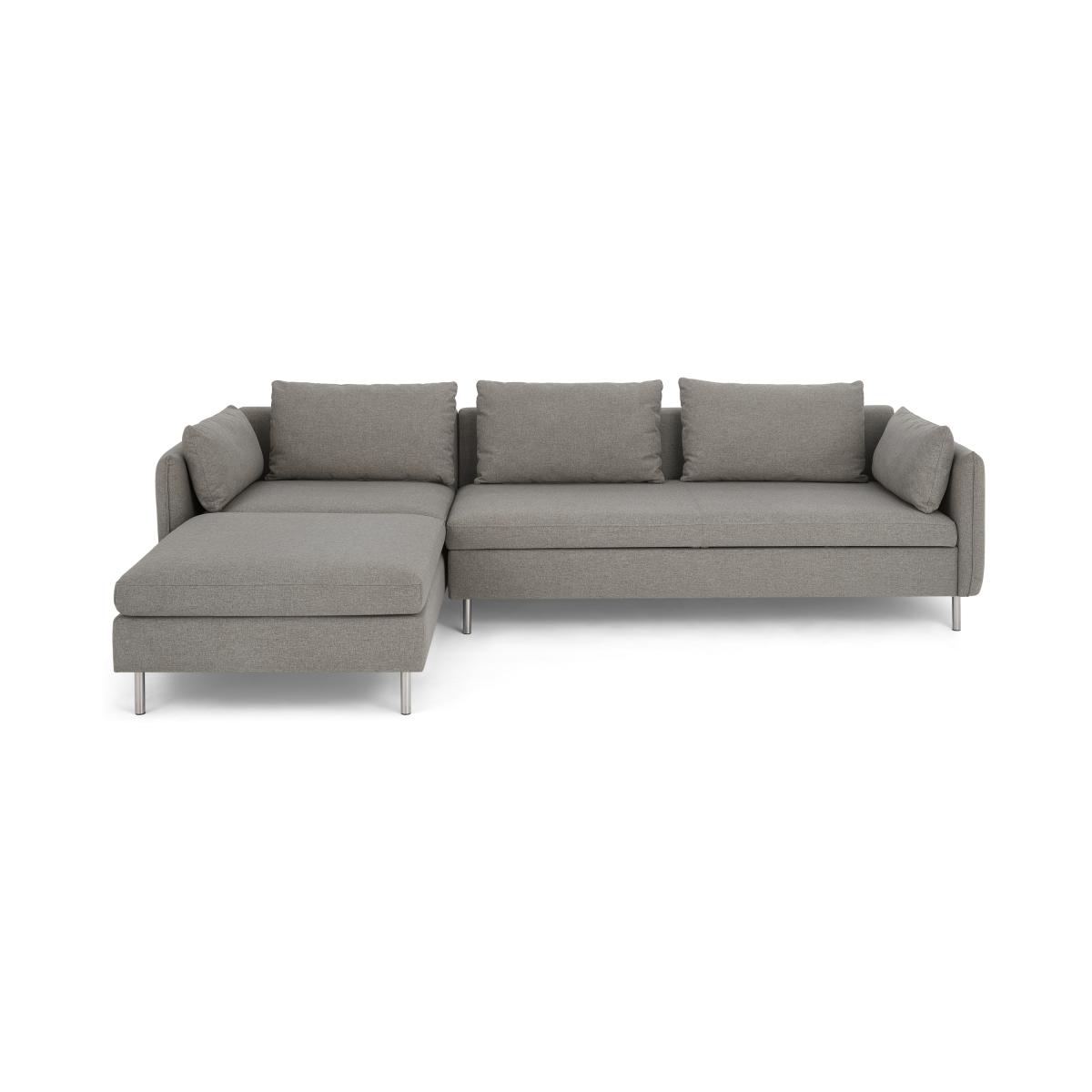 Vento Left Hand Facing Chaise End Sofa Bed, Manhattan Grey Fabric – image 2