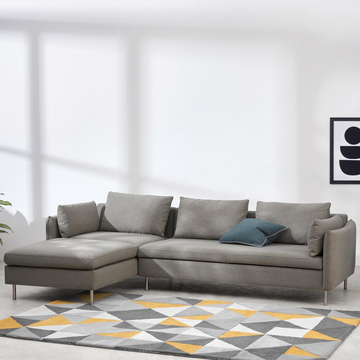 Vento Left Hand Facing Chaise End Sofa Bed, Manhattan Grey Fabric – image 11