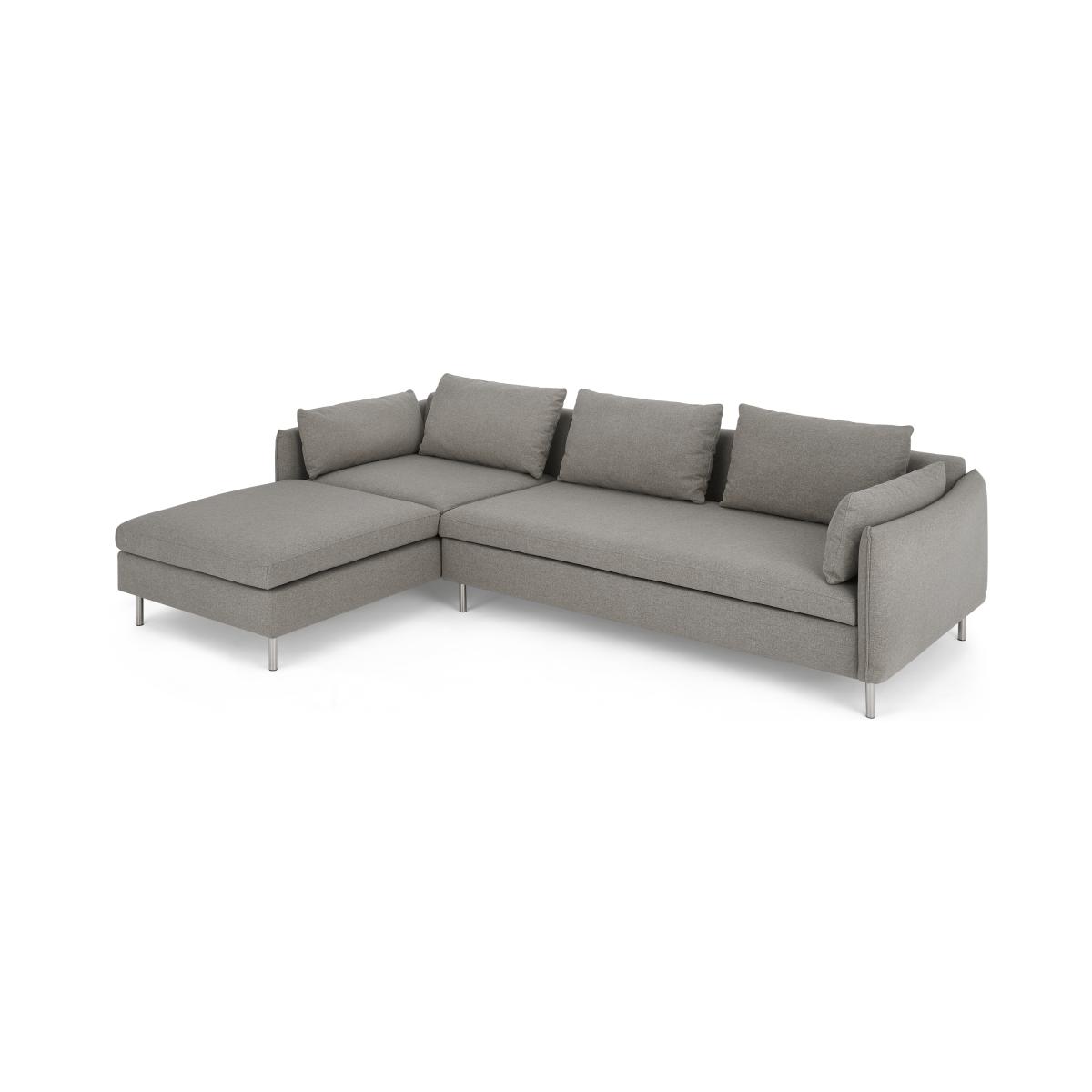 Vento Left Hand Facing Chaise End Sofa Bed, Manhattan Grey Fabric – image 3