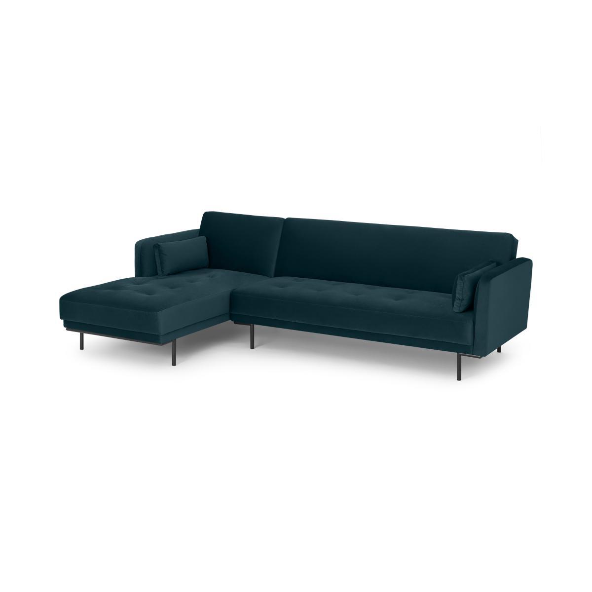 Harlow Left Hand Facing Chaise End Click Clack Sofa Bed, Steel Blue Velvet – image 3