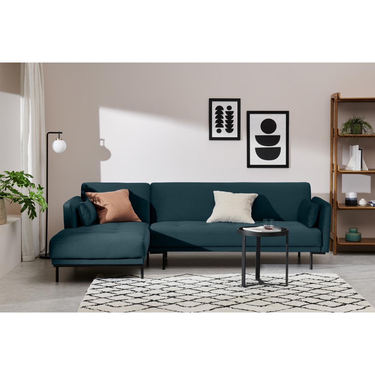 Harlow Left Hand Facing Chaise End Click Clack Sofa Bed, Steel Blue Velvet – image 4