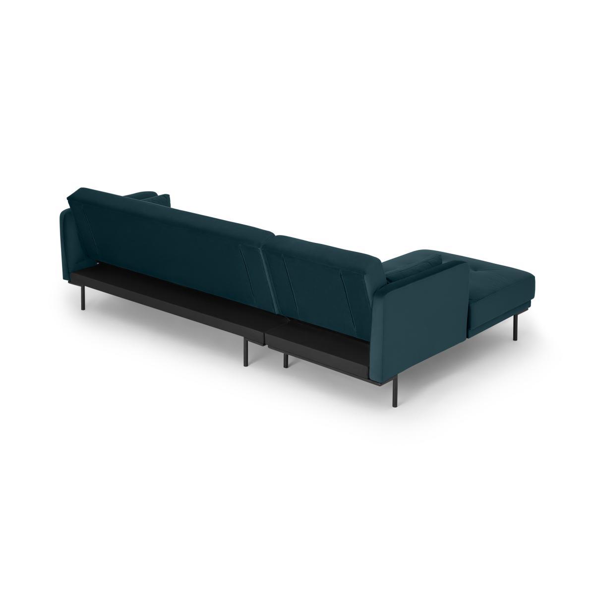 Harlow Left Hand Facing Chaise End Click Clack Sofa Bed, Steel Blue Velvet – image 6