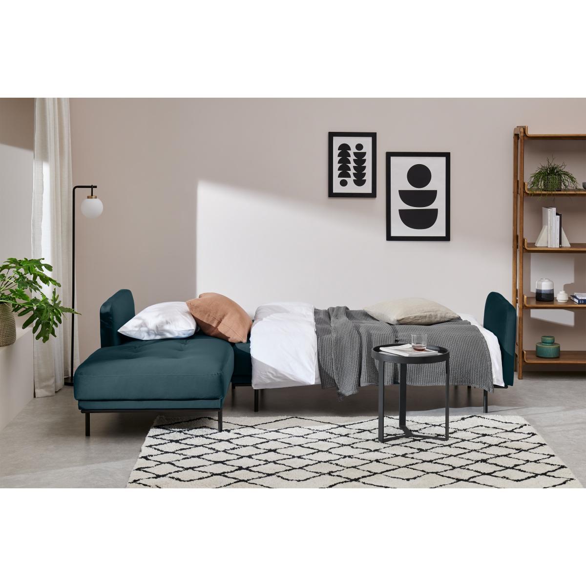 Harlow Left Hand Facing Chaise End Click Clack Sofa Bed, Steel Blue Velvet – image 8