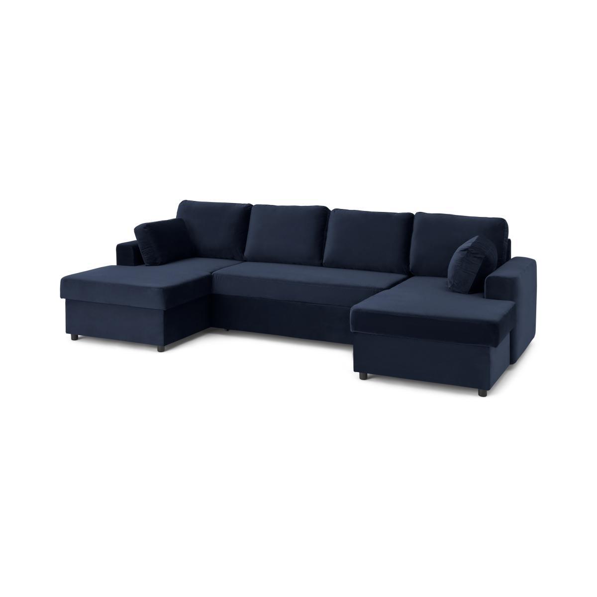 Aidian Large Corner Sofa Bed with Storage, Regal Blue Velvet – image 3