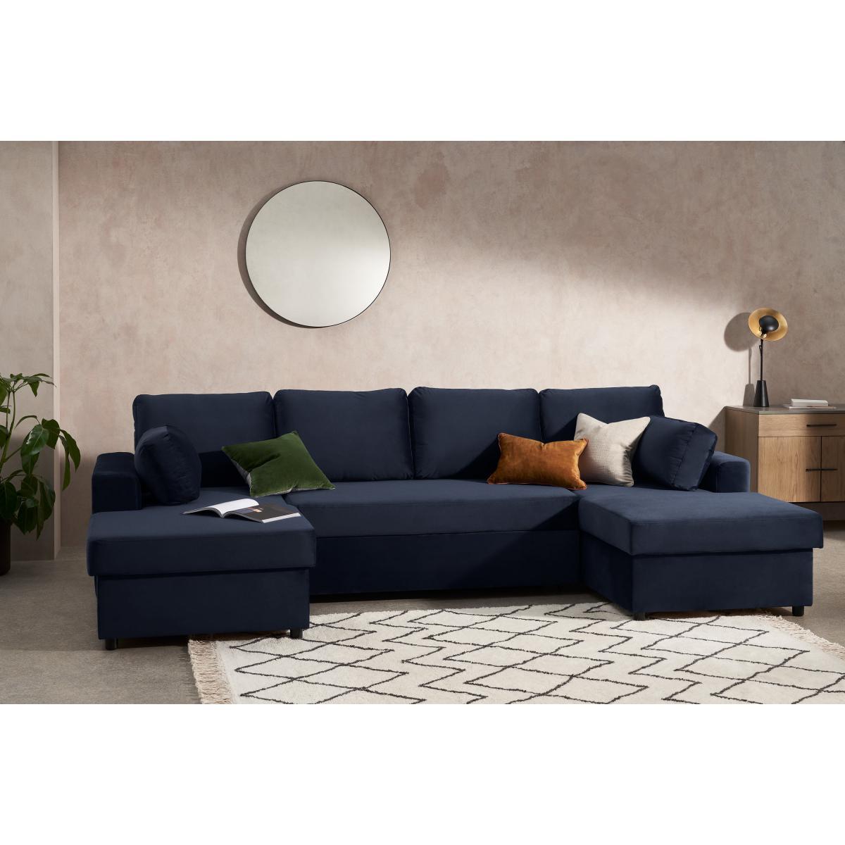 Aidian Large Corner Sofa Bed with Storage, Regal Blue Velvet – image 4