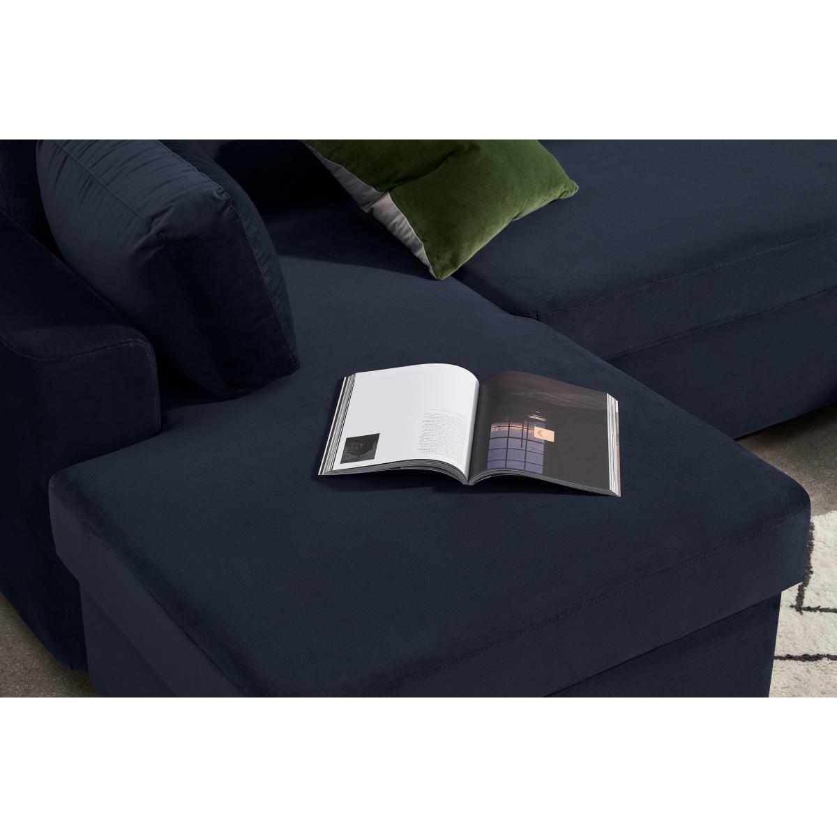 Aidian Large Corner Sofa Bed with Storage, Regal Blue Velvet – image 5