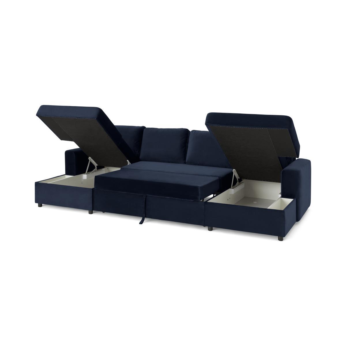 Aidian Large Corner Sofa Bed with Storage, Regal Blue Velvet – image 8