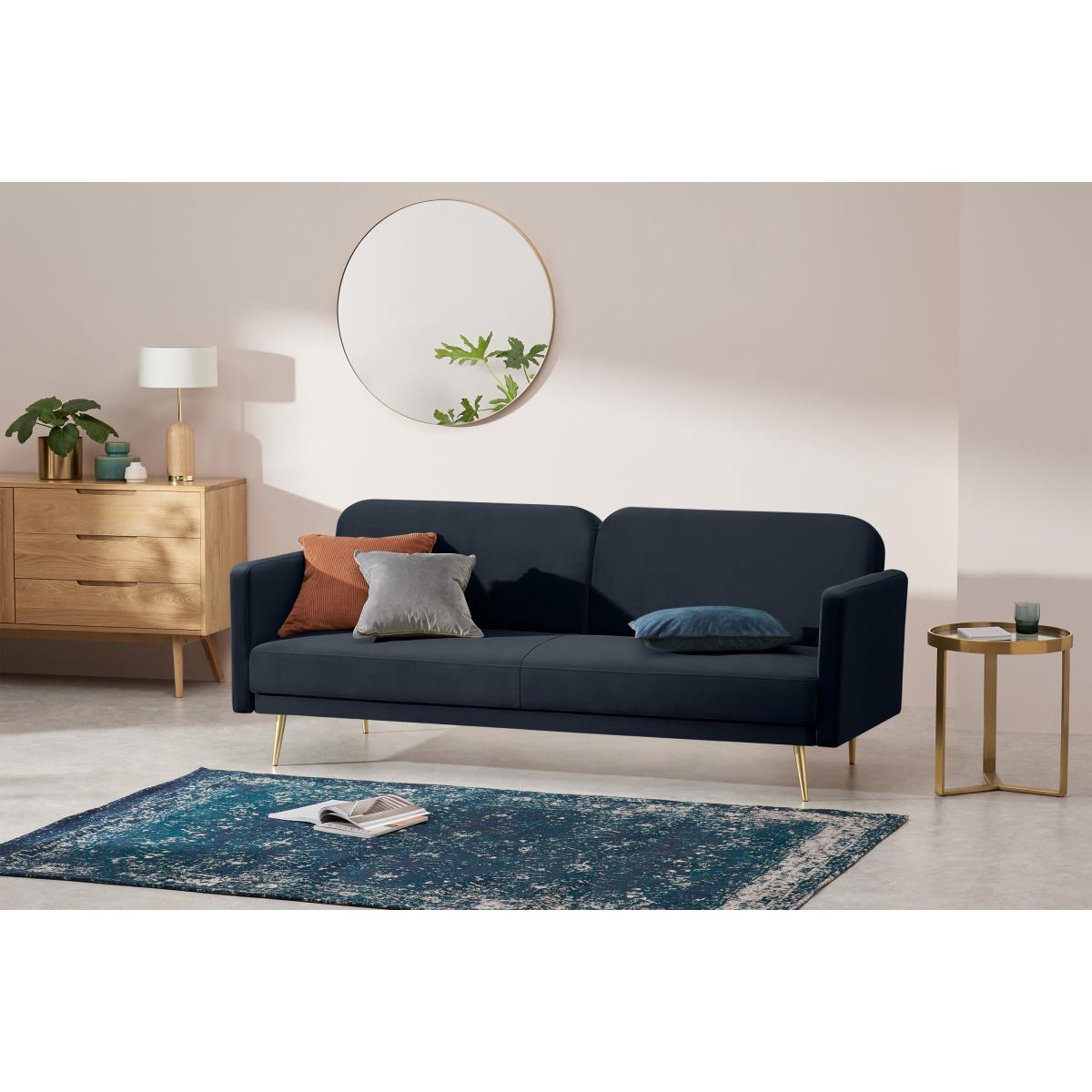 Eulia Click Clack Sofa Bed, Moonlight Blue Velvet – image 4