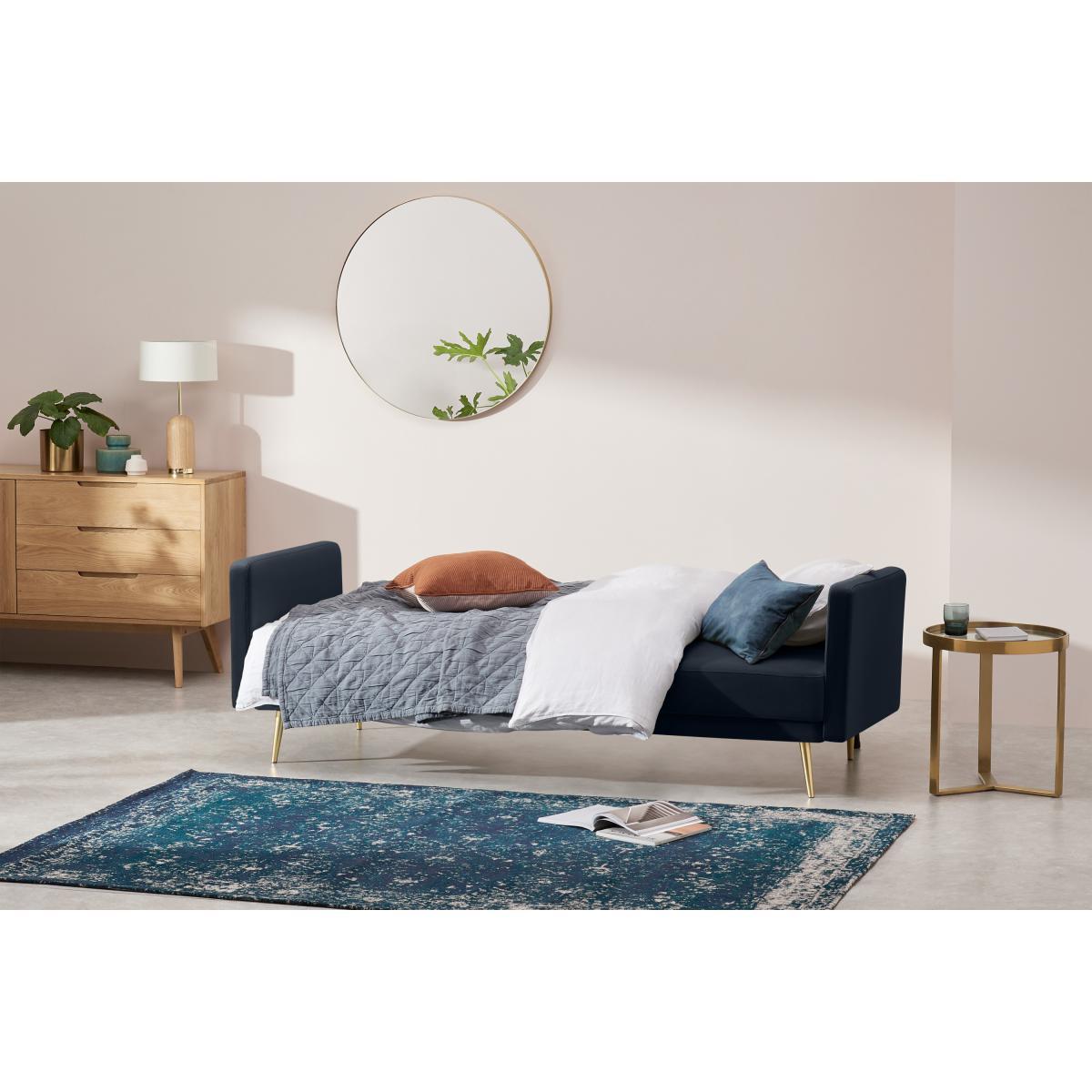 Eulia Click Clack Sofa Bed, Moonlight Blue Velvet – image 8