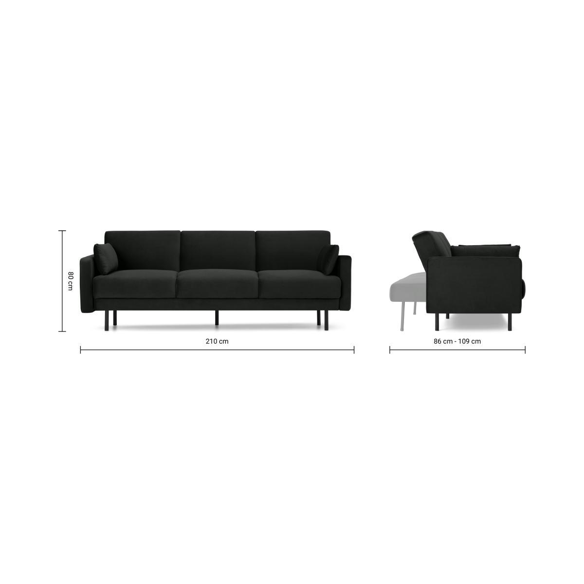 Delphi Click Clack Sofa Bed, Dark Anthracite Velvet – image 10