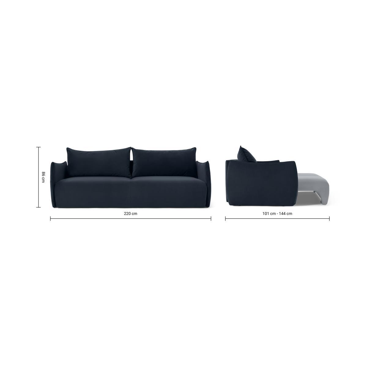 Kalli Platform Sofa Bed with Pocket Sprung Mattress, Oxford Blue Velvet – image 12
