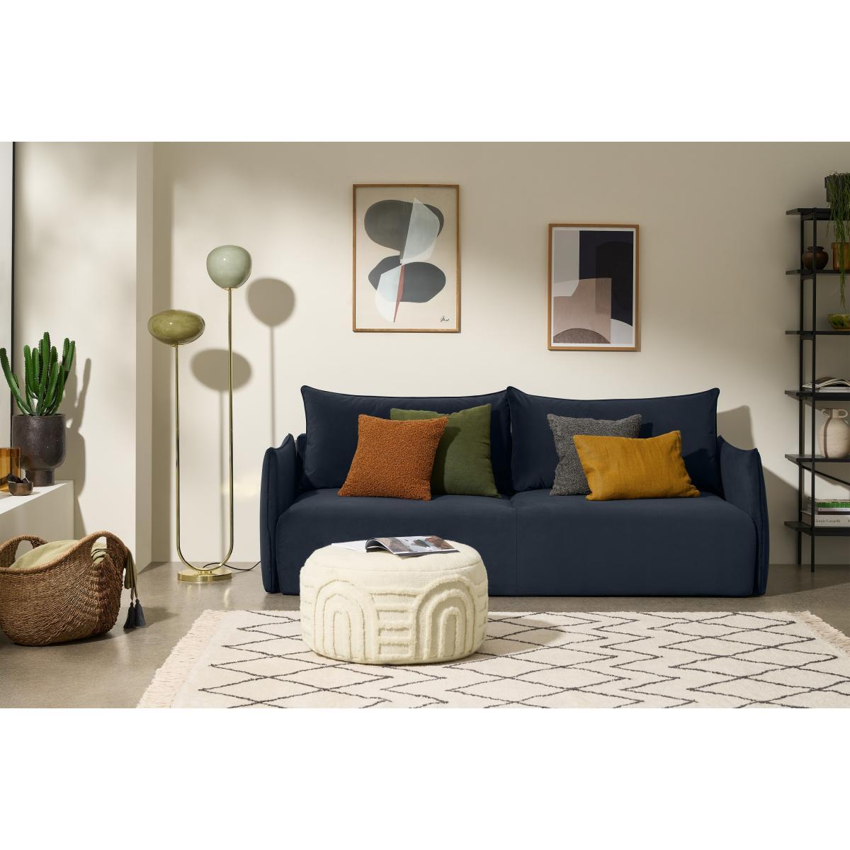 Kalli Platform Sofa Bed with Pocket Sprung Mattress, Oxford Blue Velvet – image 4