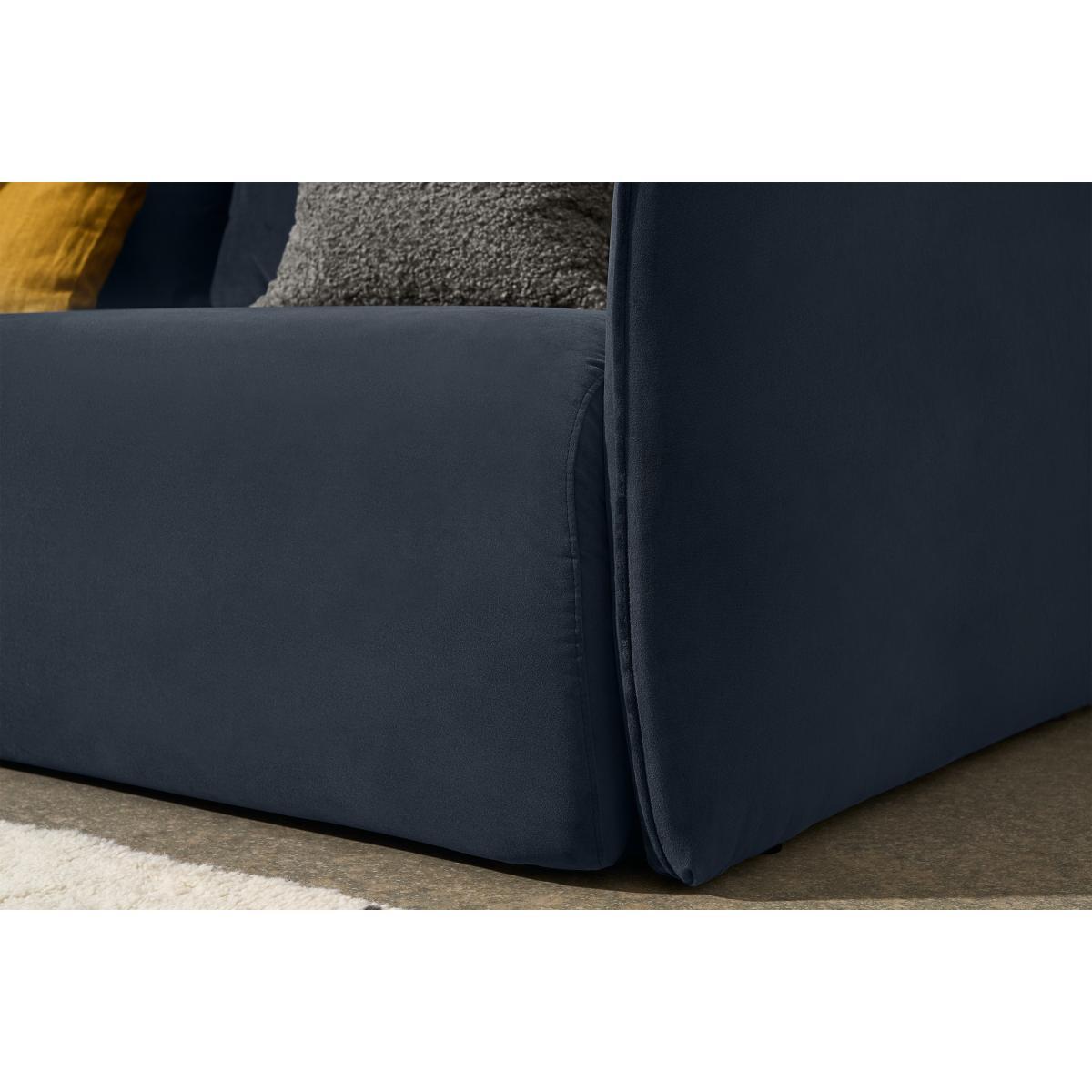 Kalli Platform Sofa Bed with Pocket Sprung Mattress, Oxford Blue Velvet – image 7