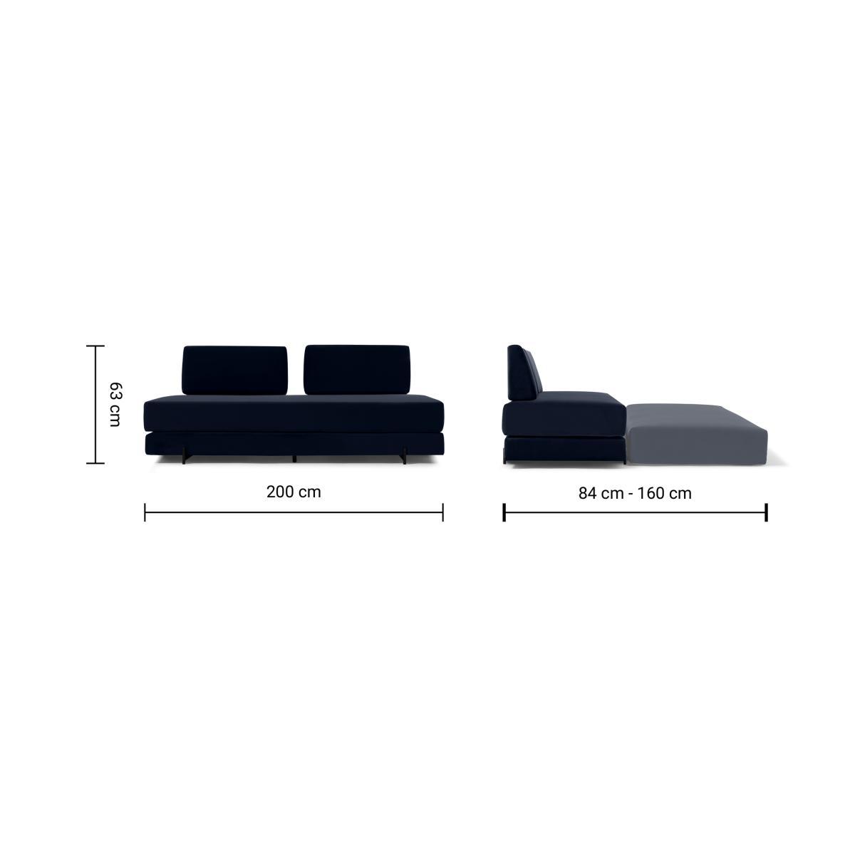 Lilia Day Bed with Pocket Sprung Mattress, Oxford Blue Velvet – image 12