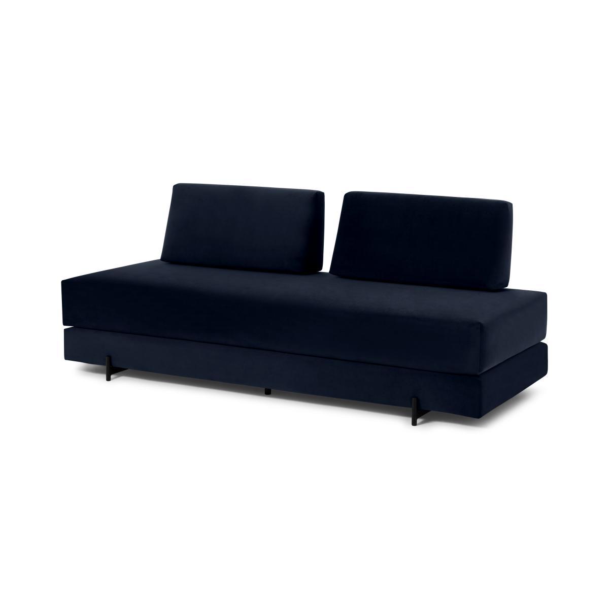 Lilia Day Bed with Pocket Sprung Mattress, Oxford Blue Velvet – image 3