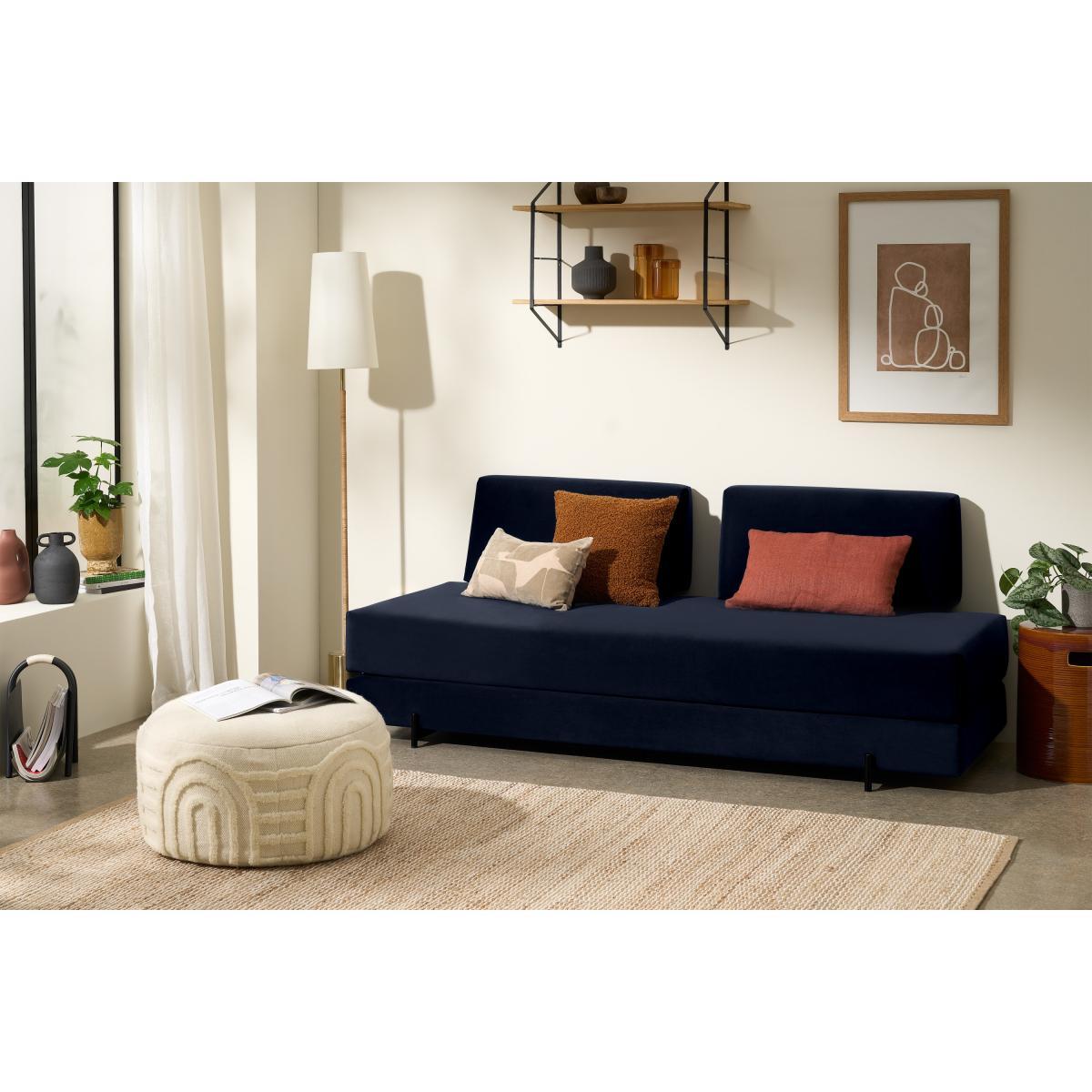 Lilia Day Bed with Pocket Sprung Mattress, Oxford Blue Velvet – image 4