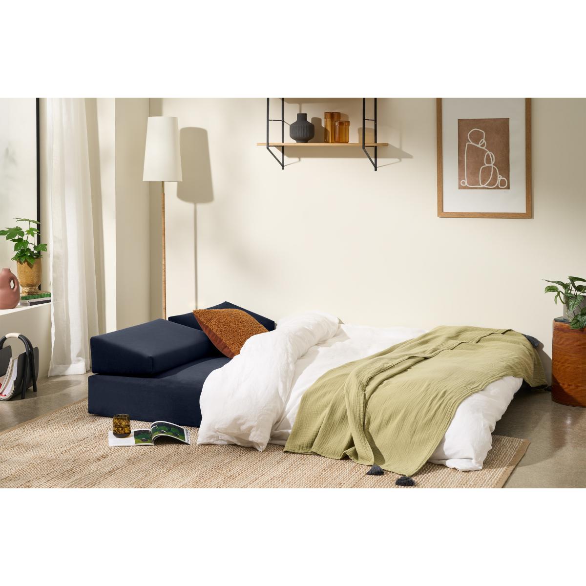 Lilia Day Bed with Pocket Sprung Mattress, Oxford Blue Velvet – image 5