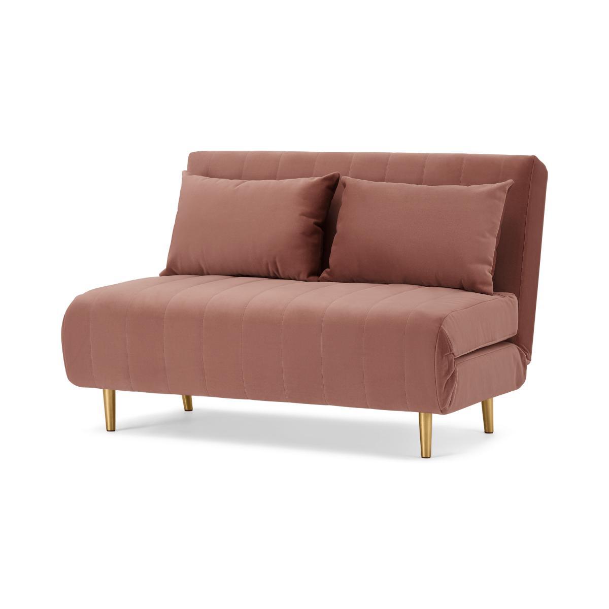 Bessie Small Sofa Bed, Blossom Pink Velvet – image 3