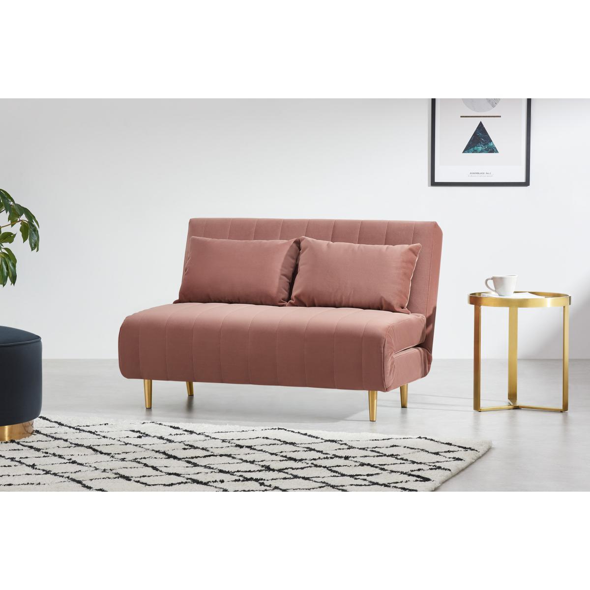 Bessie Small Sofa Bed, Blossom Pink Velvet – image 4