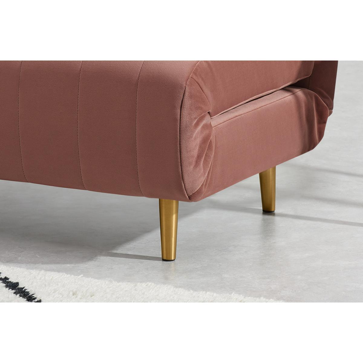 Bessie Small Sofa Bed, Blossom Pink Velvet – image 5