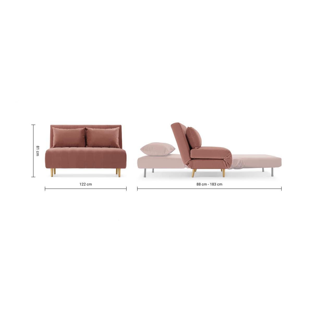 Bessie Small Sofa Bed, Blossom Pink Velvet – image 9