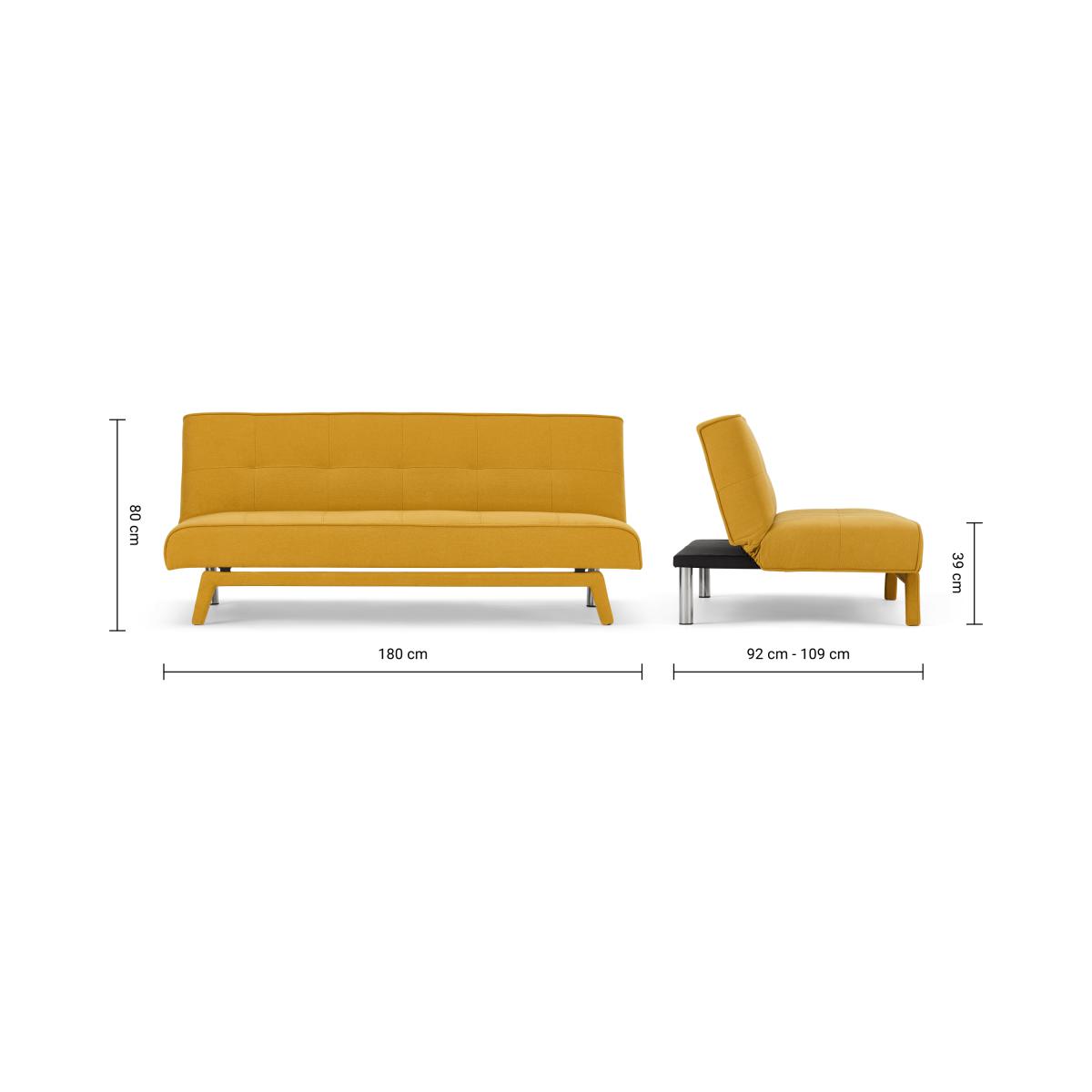 Yoko Click Clack Sofa Bed, Butter Yellow Fabric – image 11