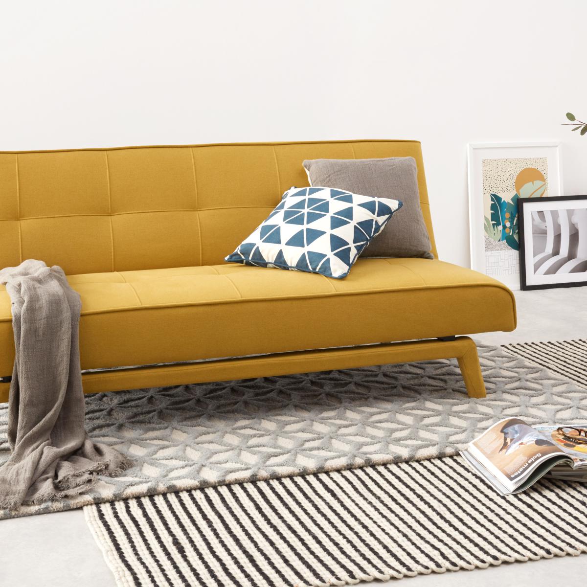 Yoko Click Clack Sofa Bed, Butter Yellow Fabric – image 12