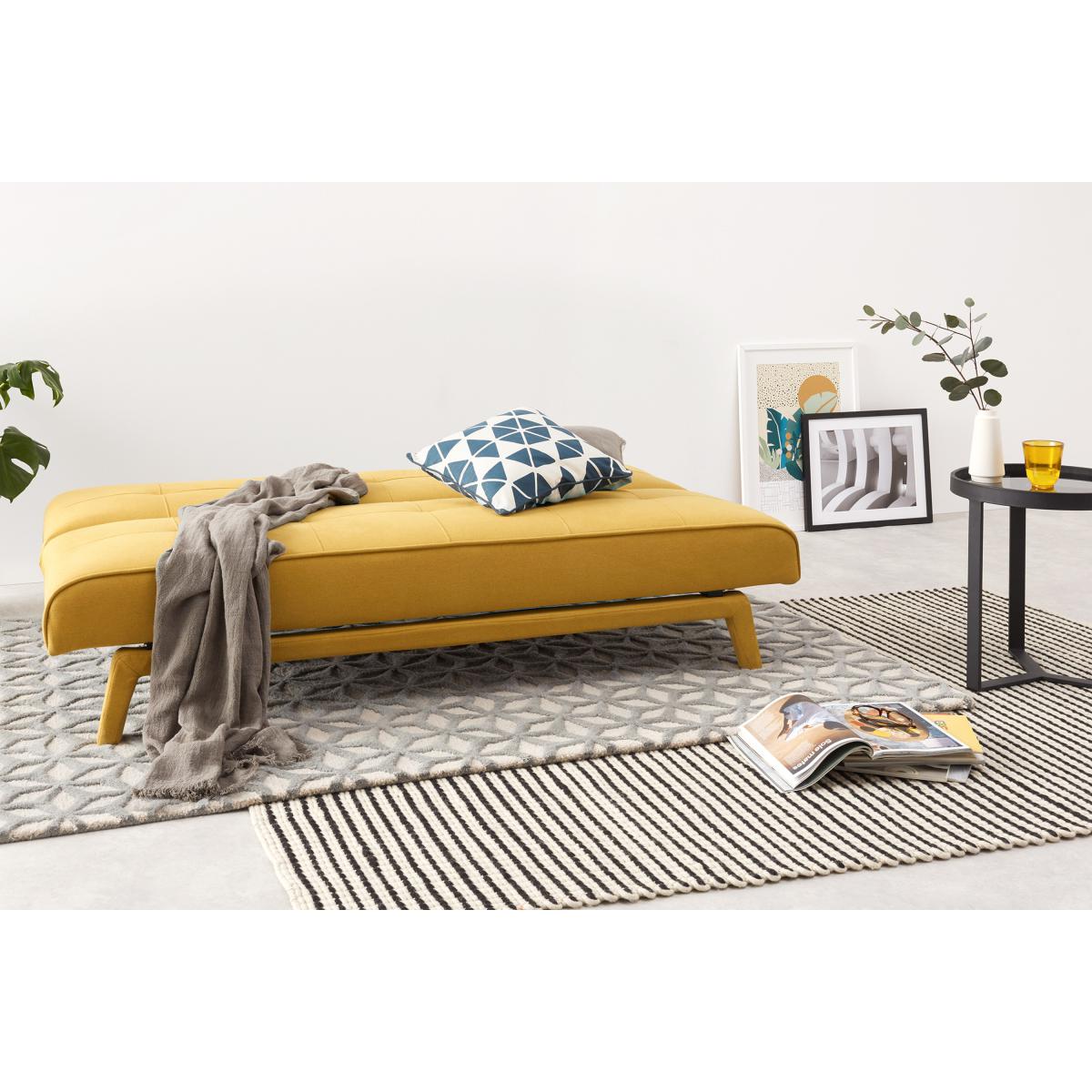 Yoko Click Clack Sofa Bed, Butter Yellow Fabric – image 9