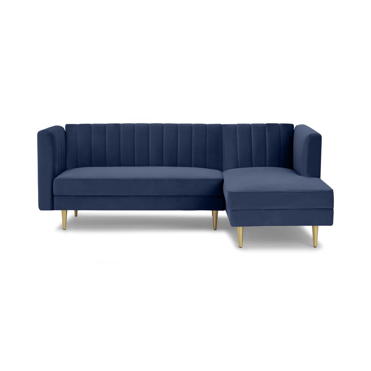 Amicie Right Hand Facing Chaise End Click Clack Sofa Bed, Royal Blue Velvet – image 2