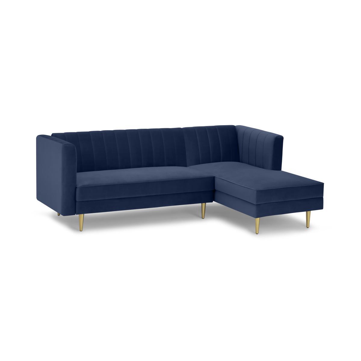 Amicie Right Hand Facing Chaise End Click Clack Sofa Bed, Royal Blue Velvet – image 3