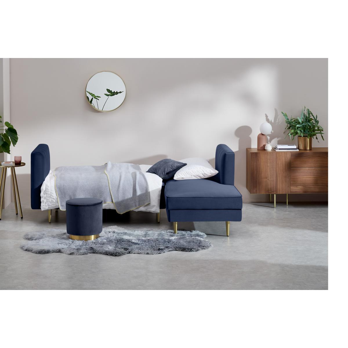 Amicie Right Hand Facing Chaise End Click Clack Sofa Bed, Royal Blue Velvet – image 5