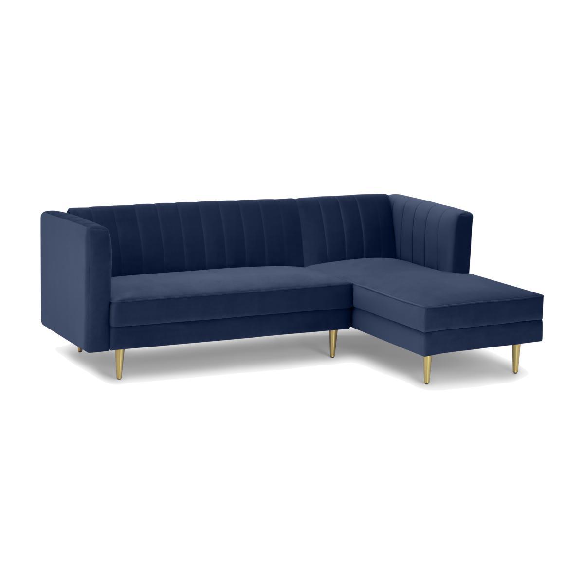 Amicie Right Hand Facing Chaise End Click Clack Sofa Bed, Royal Blue Velvet – image 1