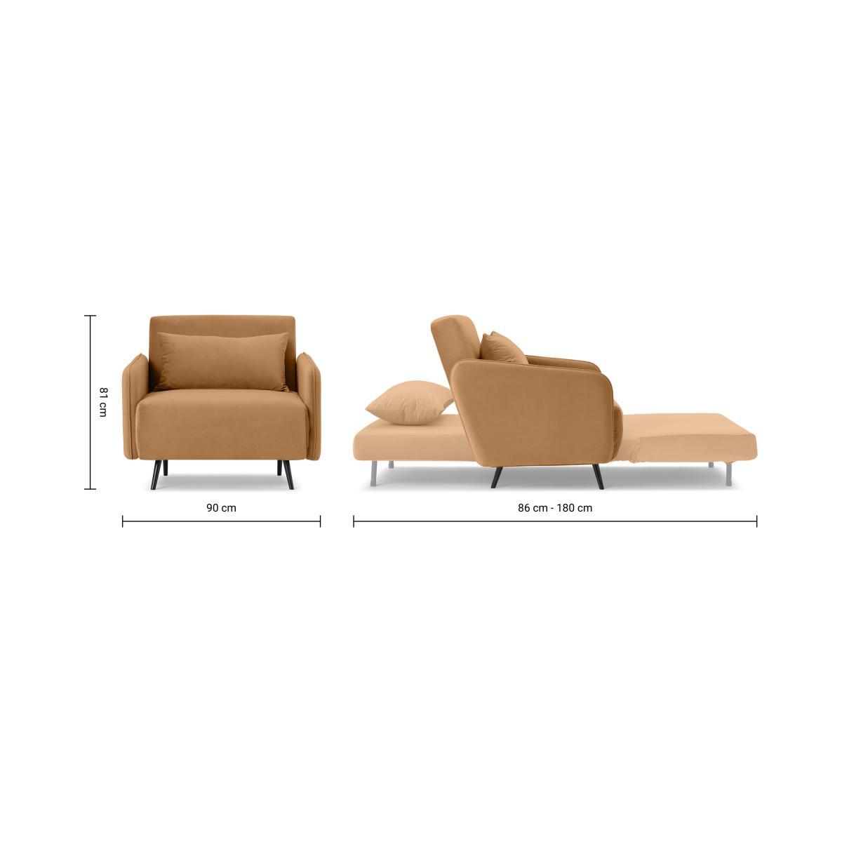 Hettie Single Sofa Bed, Apricot Velvet – image 11