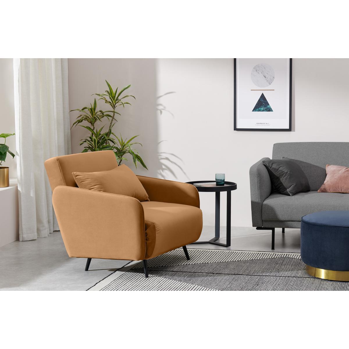 Hettie Single Sofa Bed, Apricot Velvet – image 4