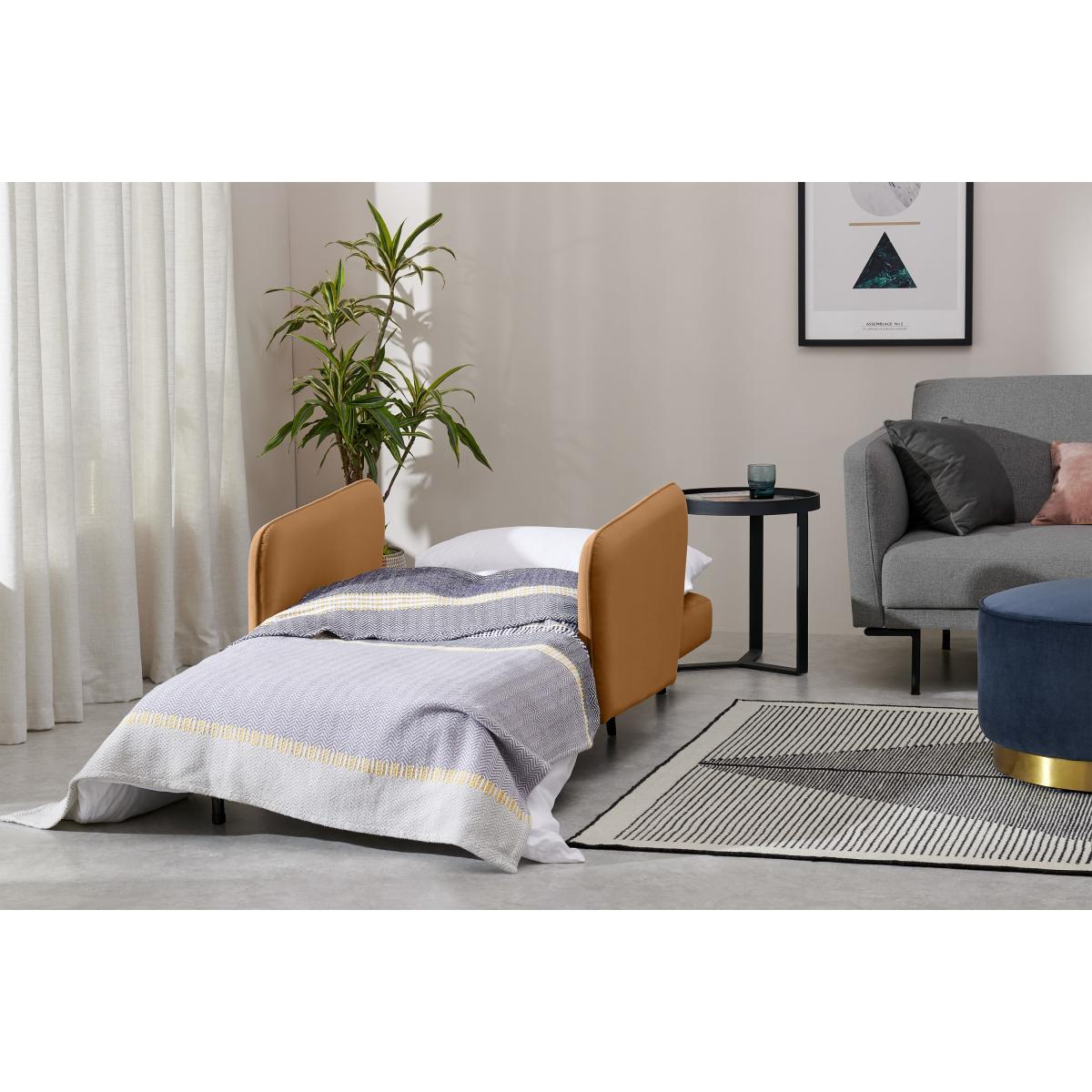 Hettie Single Sofa Bed, Apricot Velvet – image 5