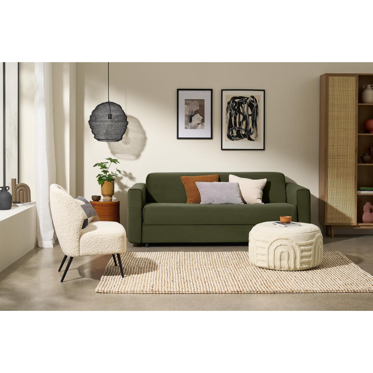Selia 3 Seater Sofa Bed with Pocket Sprung Mattress, Highland Green Velvet – image 4