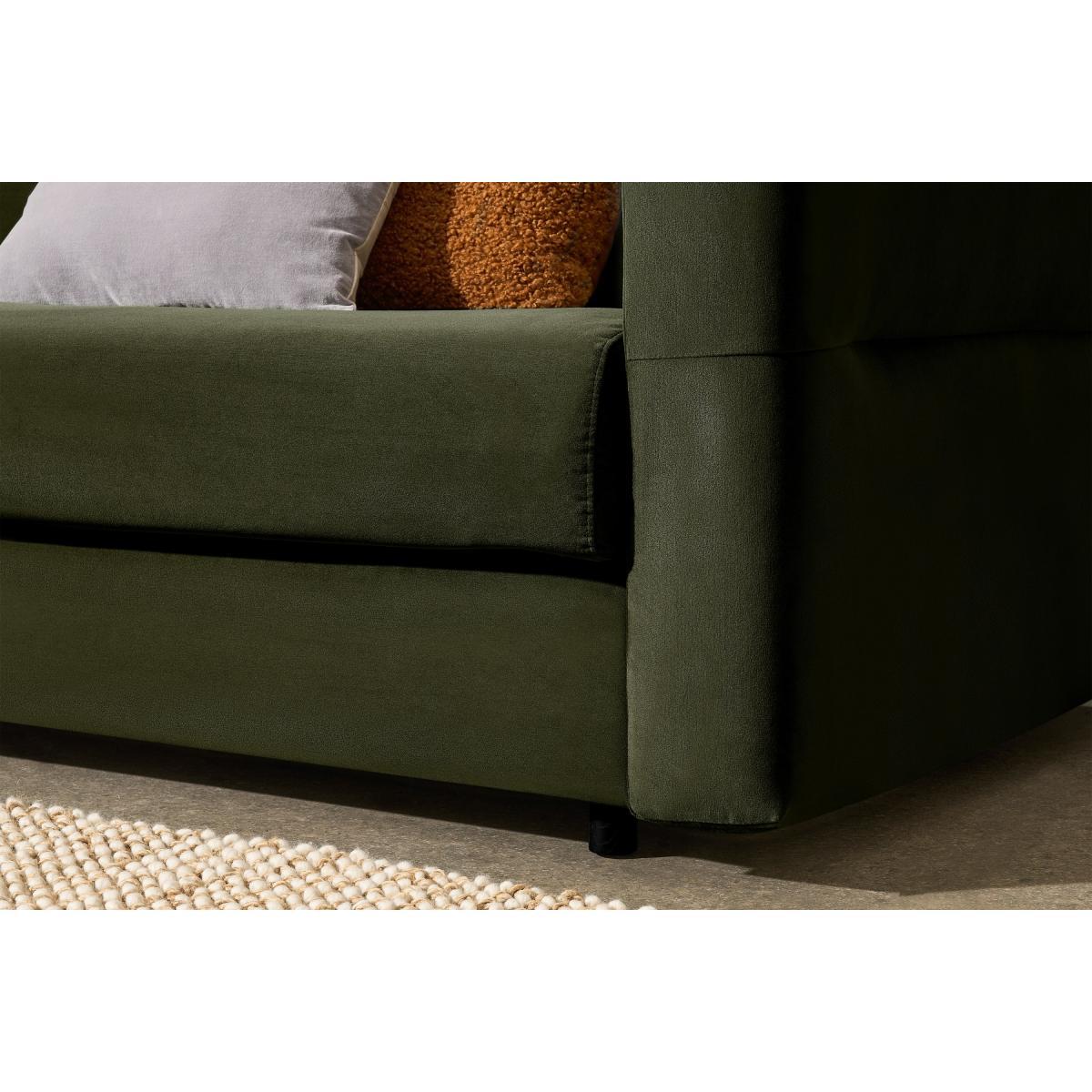 Selia 3 Seater Sofa Bed with Pocket Sprung Mattress, Highland Green Velvet – image 7
