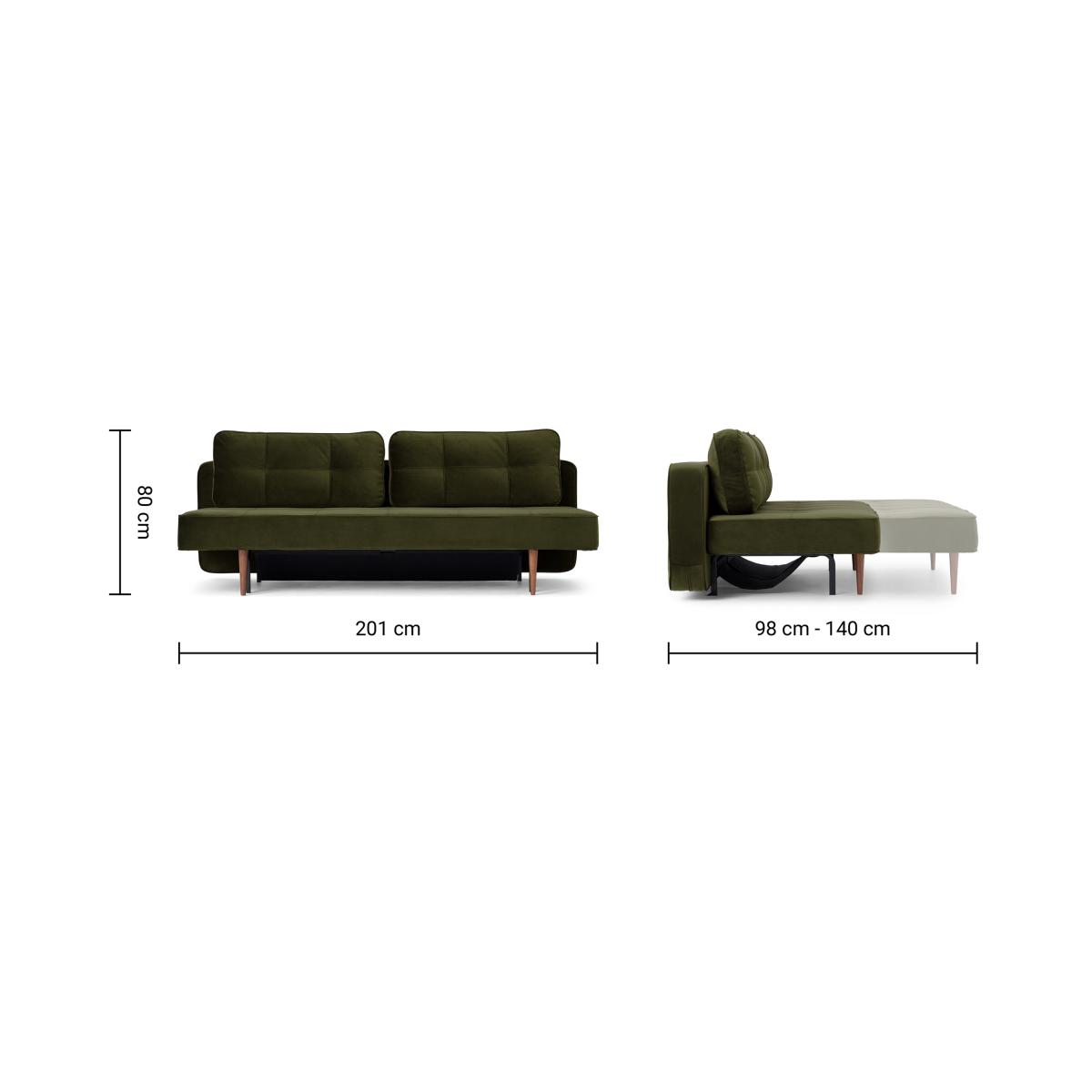 Marin Pocket Sprung Platform Sofa Bed, Highland Green Velvet – image 7