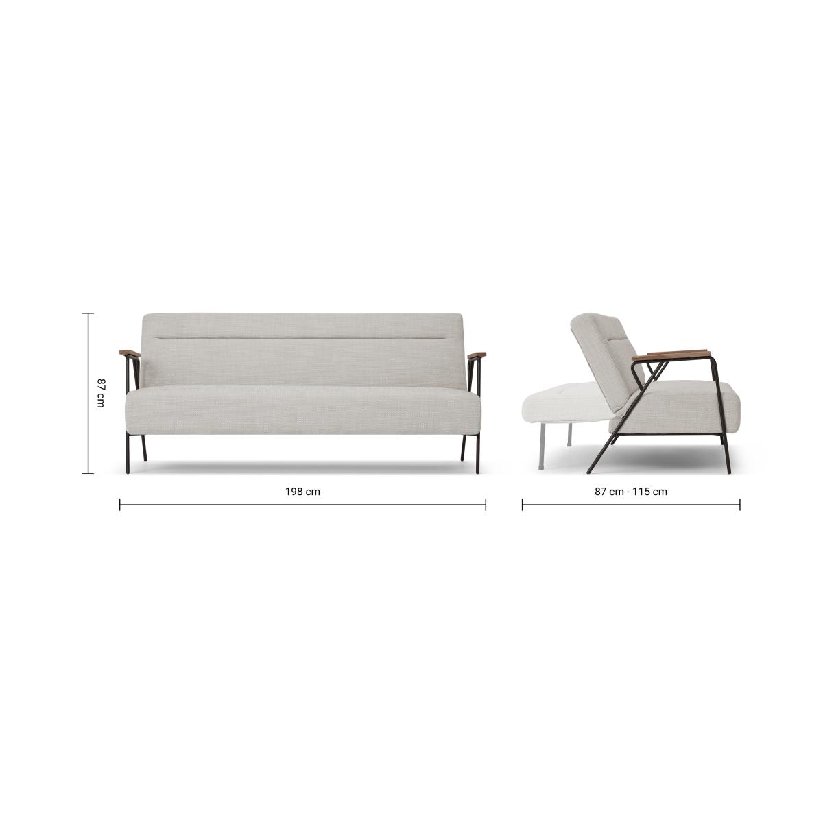 Merle Click Clack Sofa Bed, Ecru Loop Textured Boucle – image 11