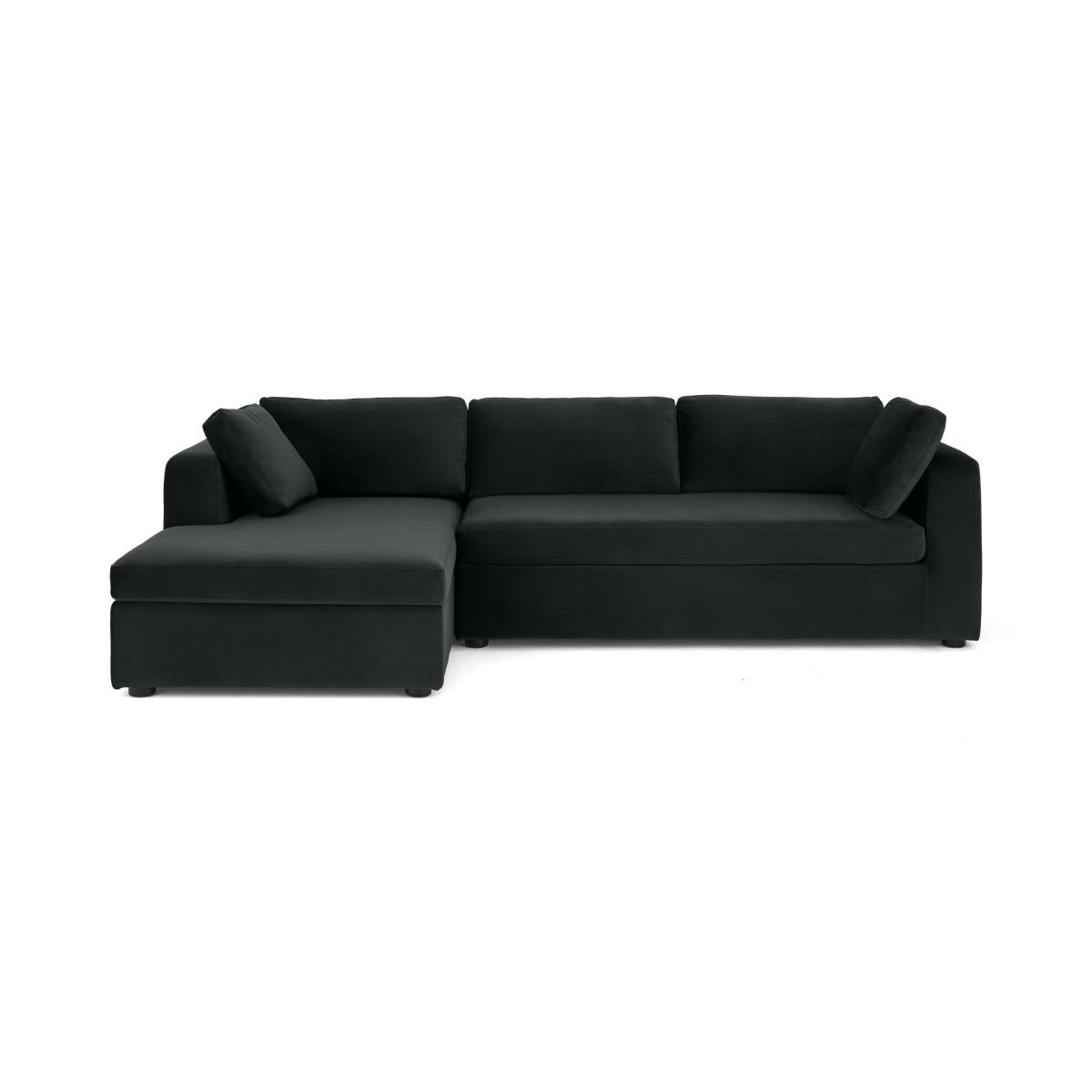 Mogen Left Hand Facing Chaise End Sofa Bed with Storage, Dark Anthracite Velvet – image 2