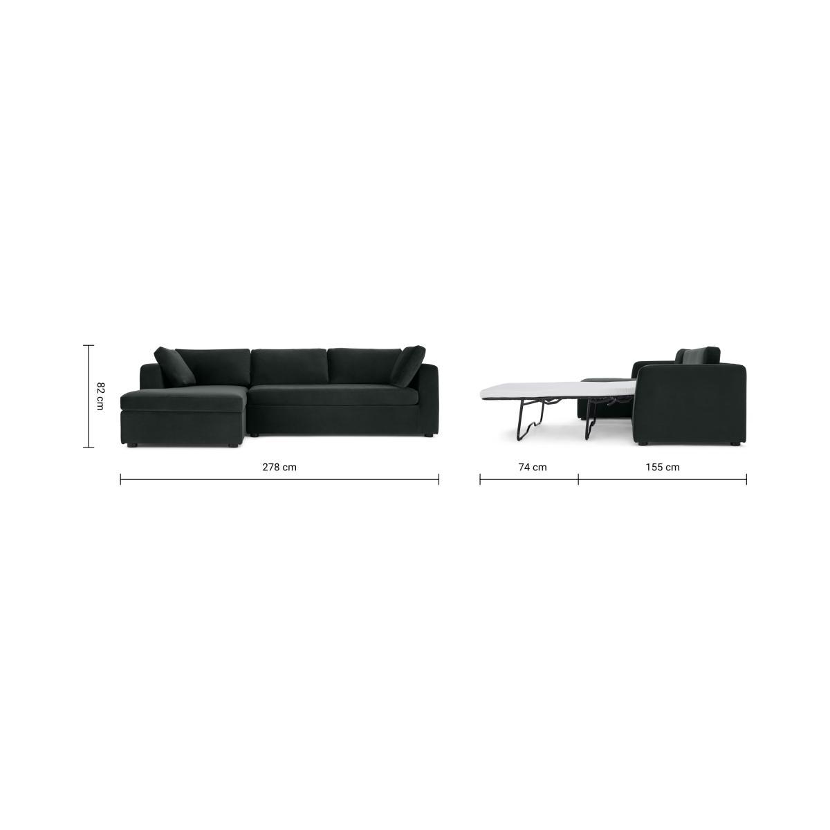 Mogen Left Hand Facing Chaise End Sofa Bed with Storage, Dark Anthracite Velvet – image 11