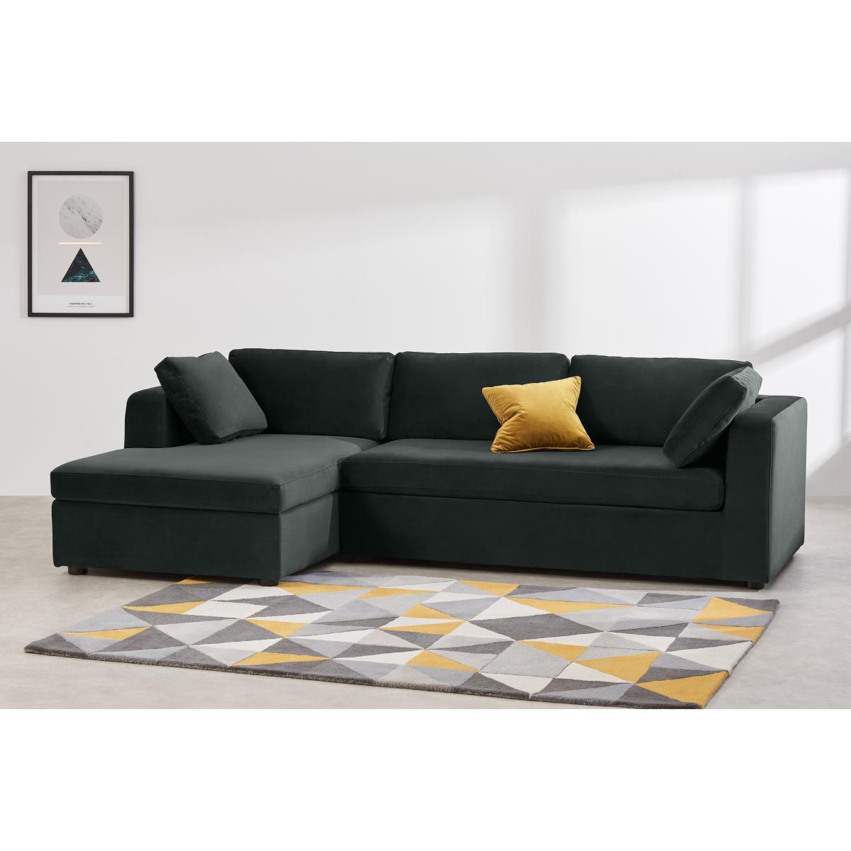 Mogen Left Hand Facing Chaise End Sofa Bed with Storage, Dark Anthracite Velvet – image 4