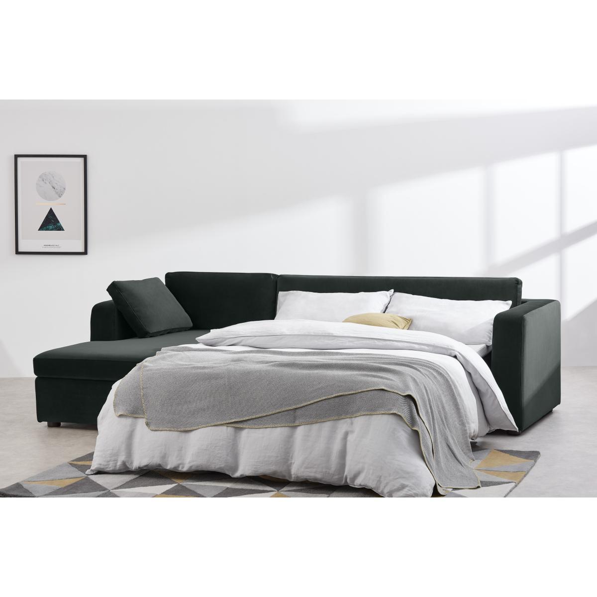 Mogen Left Hand Facing Chaise End Sofa Bed with Storage, Dark Anthracite Velvet – image 9