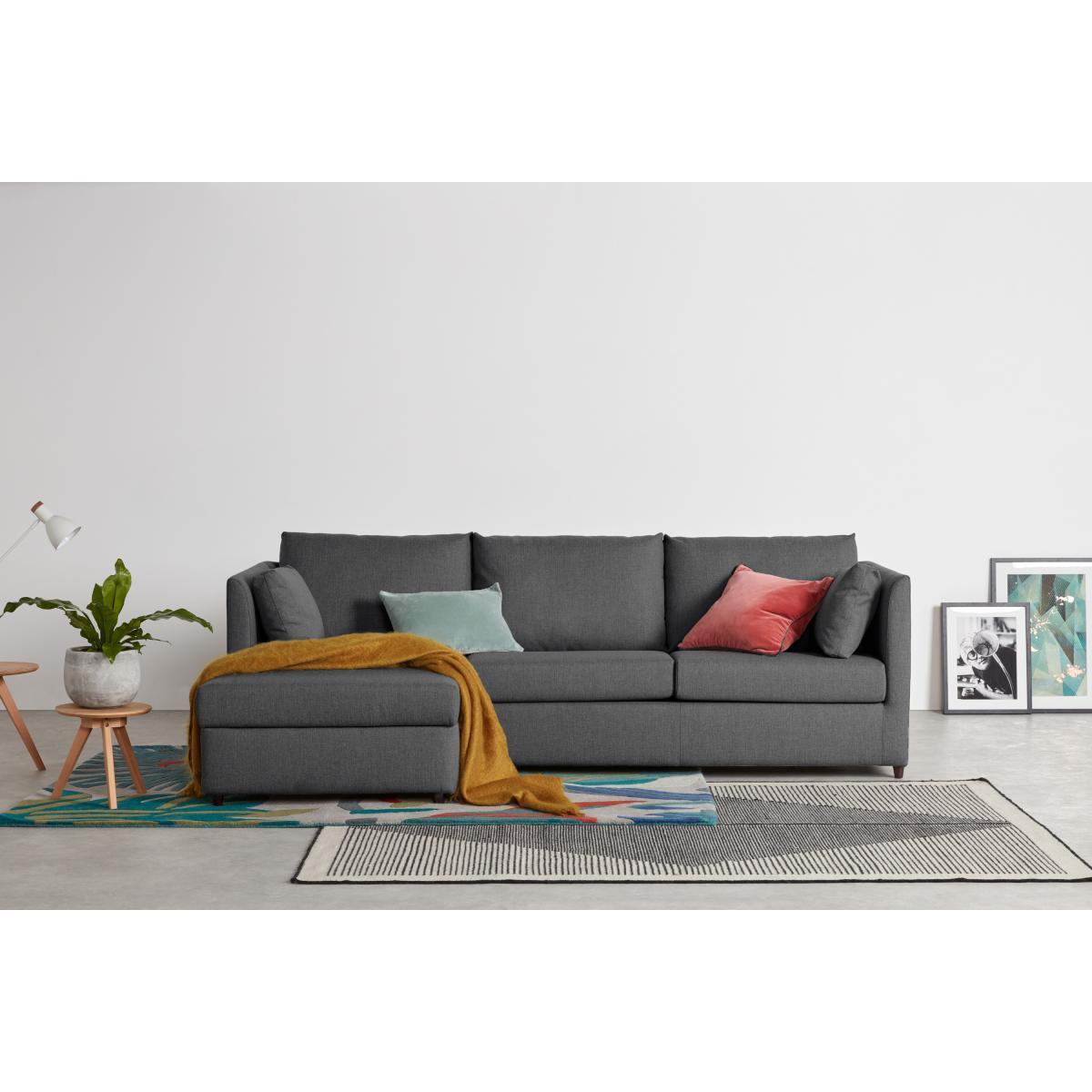 Milner Left Hand Facing Corner Storage Sofa Bed with Memory Foam Mattress, Night Grey   – image 4