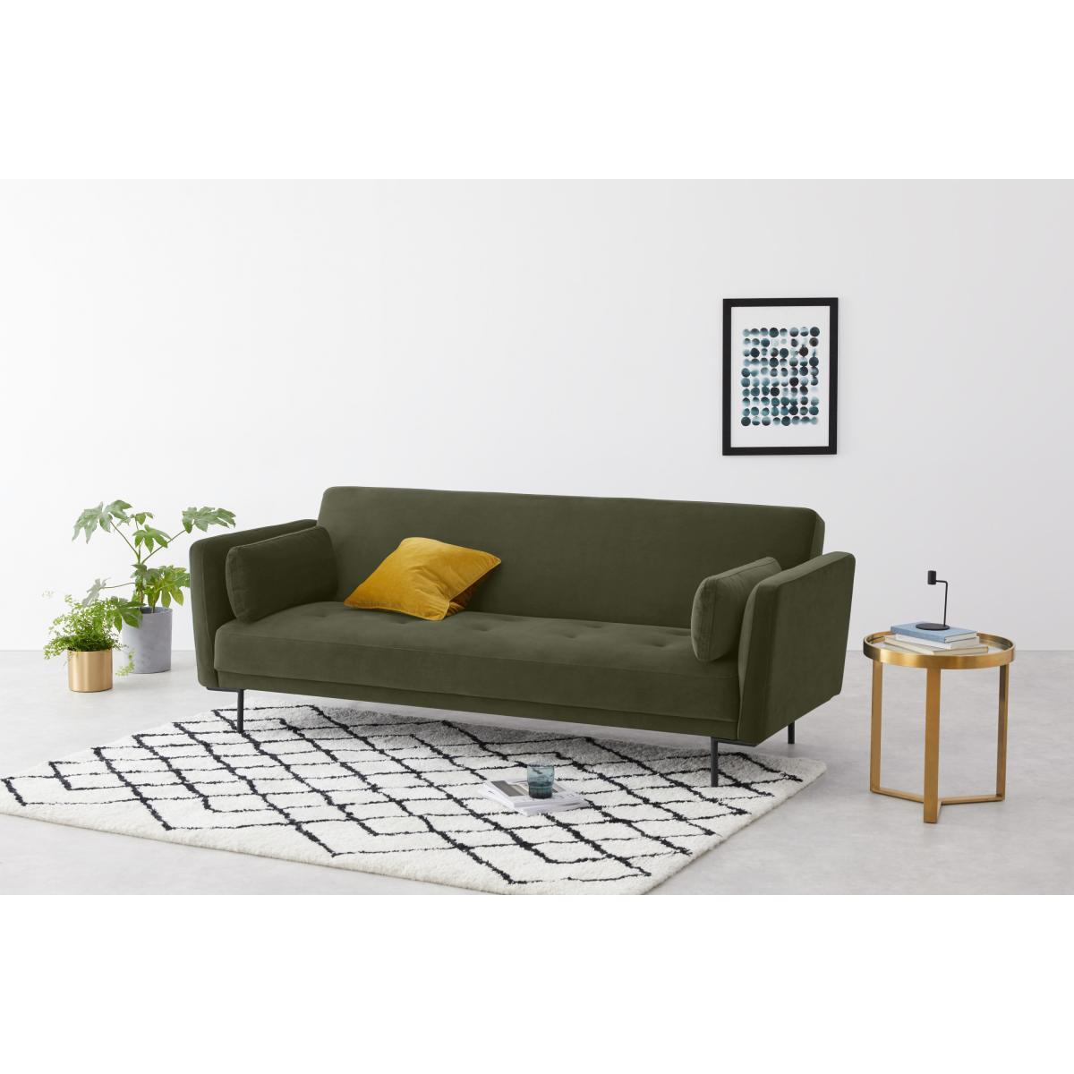 Harlow Click Clack Sofa Bed, Pistachio Green Recycled Velvet – image 4