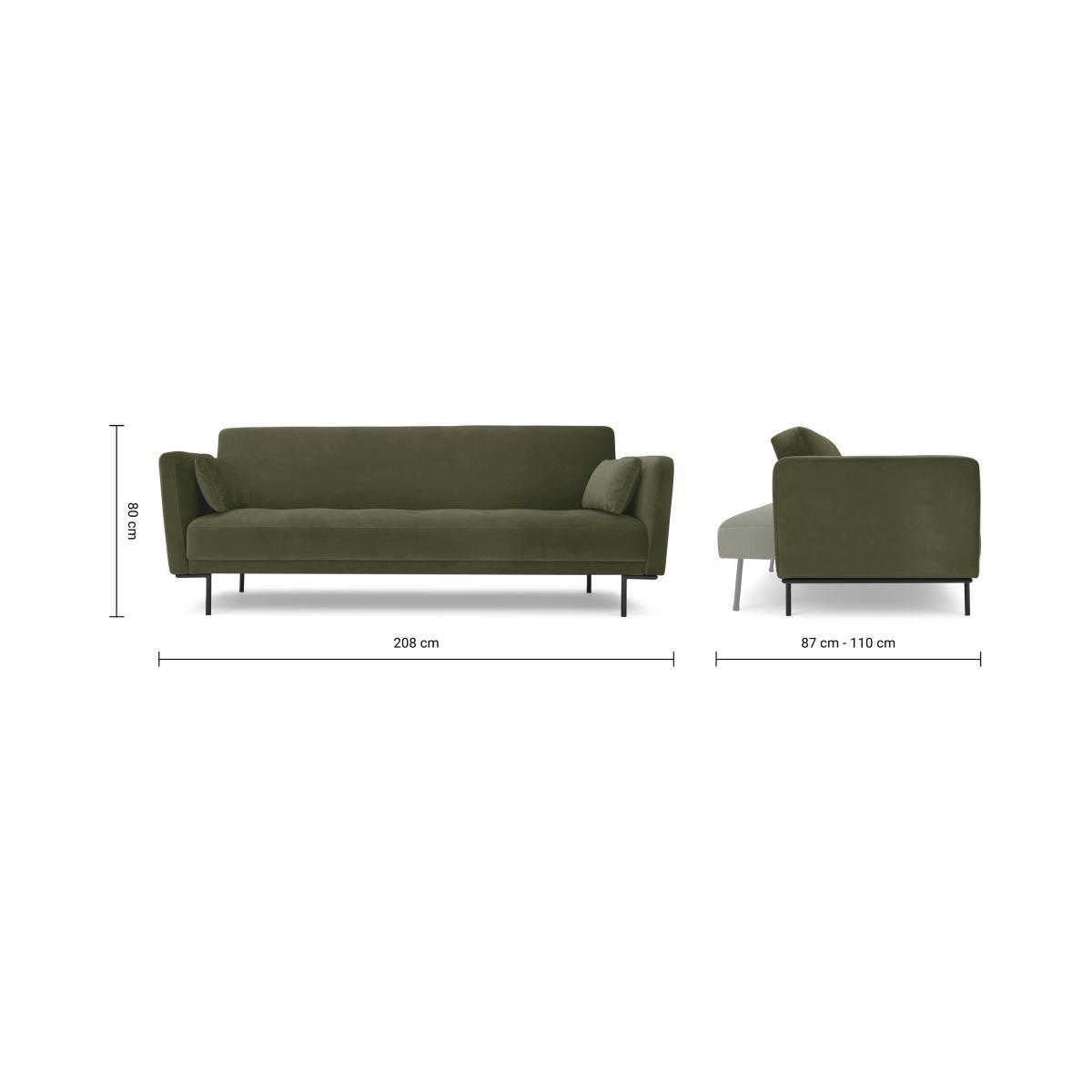 Harlow Click Clack Sofa Bed, Pistachio Green Recycled Velvet – image 10