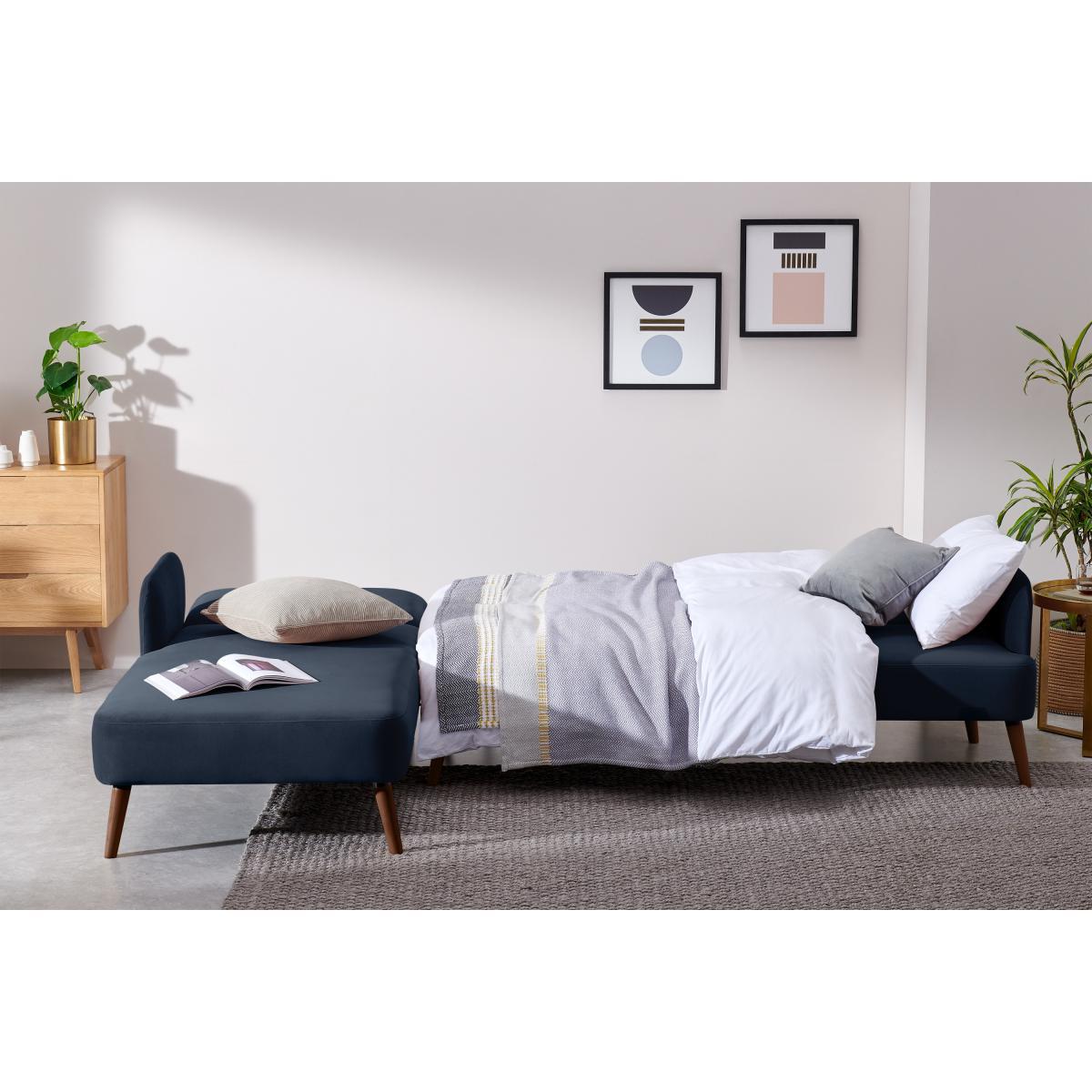 Elvi Left Hand Facing Chaise End Click Clack Sofa Bed, Sapphire Blue Velvet – image 6